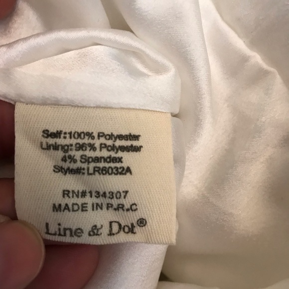 Line Dot White Floral Lace Up Romper NEW Womens Large Long Sleeve Wedding Summer - Picture 15 of 16